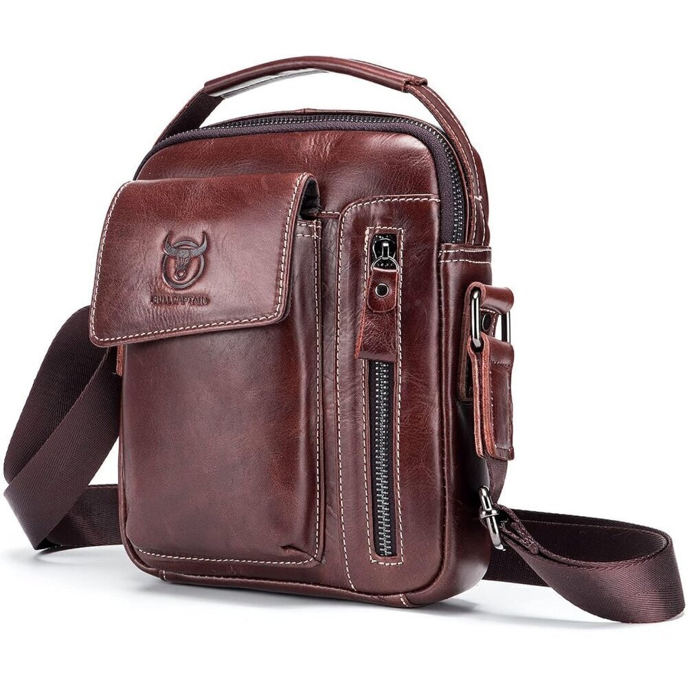 💫 Lukzijaes Leather Genuine Men Red Small Lightweight Sling Messenger Bags